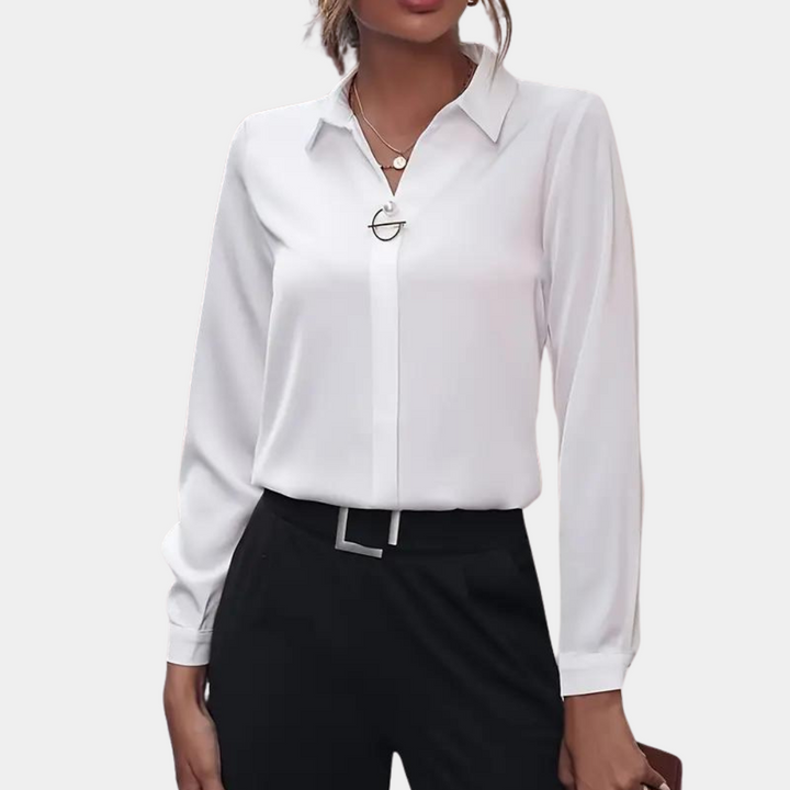 Chique damesblouse van luchtig chiffon, effen kleuren. Tijdloos en veelzijdig design, geschikt voor elke gelegenheid.