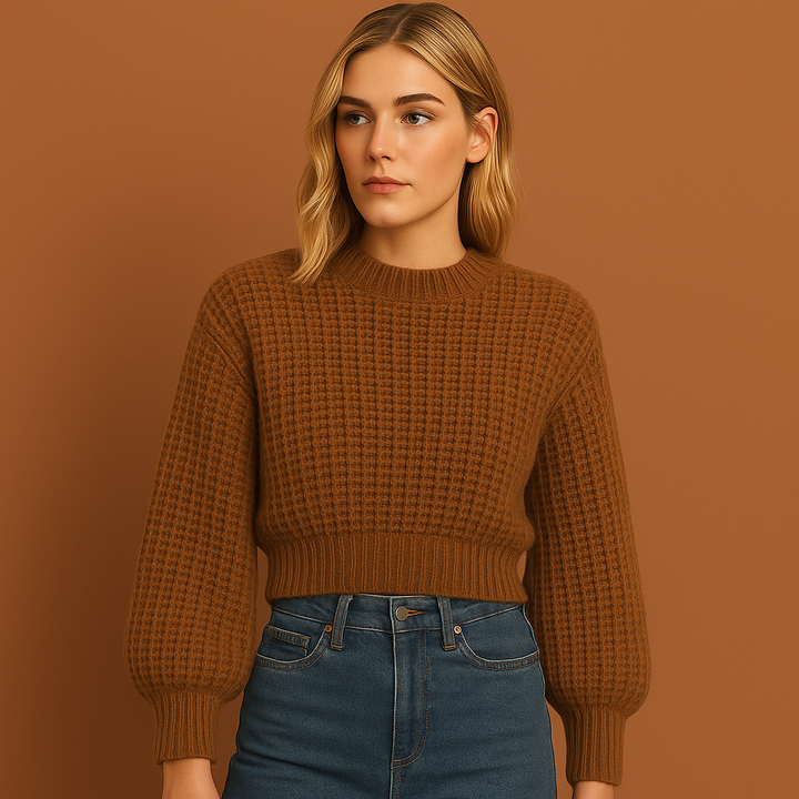 Comfortabele dames trui met losse pasvorm, ideaal voor herfst & winter. Veelzijdige, elegante trui in one size.
