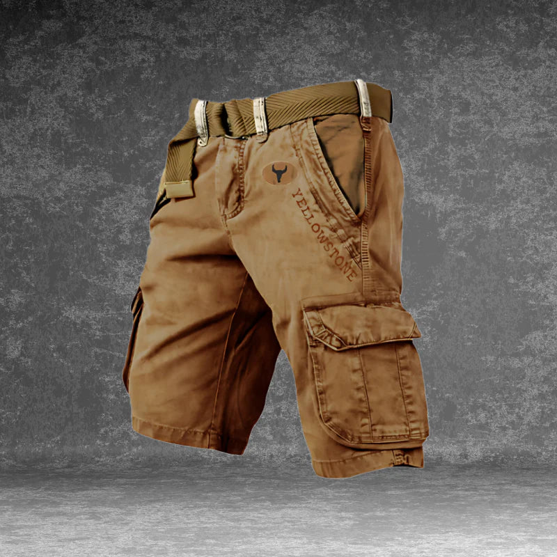 "Comfortabele heren cargo shorts met meerdere zakken, gemaakt van ademende katoenmix voor stijl en functionaliteit bij outdoo