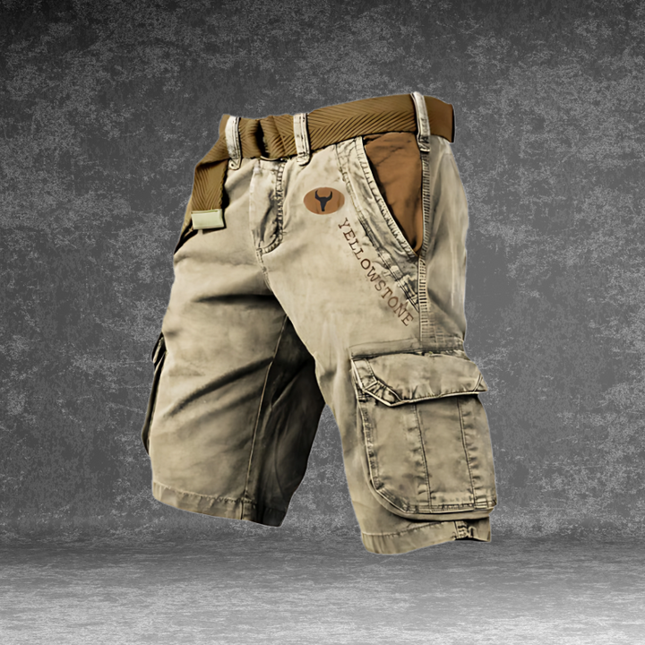 "Comfortabele heren cargo shorts met meerdere zakken, gemaakt van ademende katoenmix voor stijl en functionaliteit bij outdoo