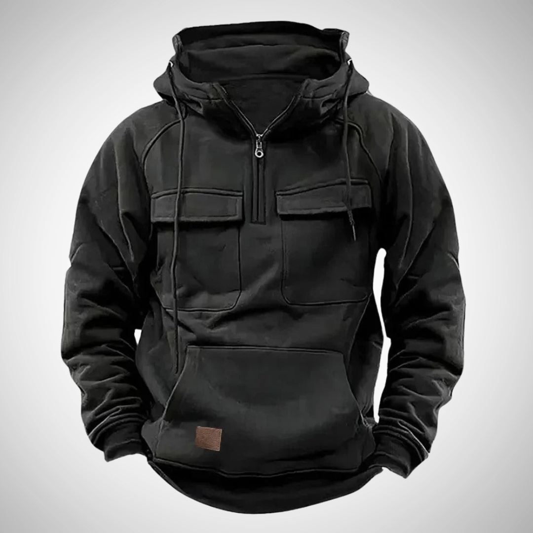 Comfortabele heren hoodie met rits en verstelbare capuchon, ideaal voor casual mode en dagelijks gebruik.