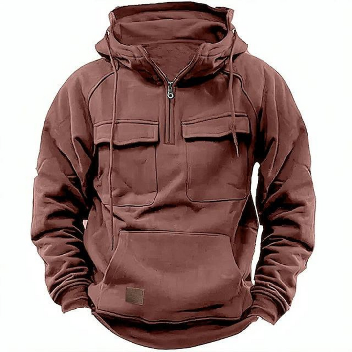 Heren hoodie met rits, verstelbare capuchon en praktische kangoeroezak, voor ultiem comfort.