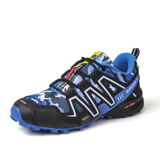 Comfortabele trekking schoen voor heren met robuust design, grijs-zwart gekleurd, geschikt voor outdoor avonturen.