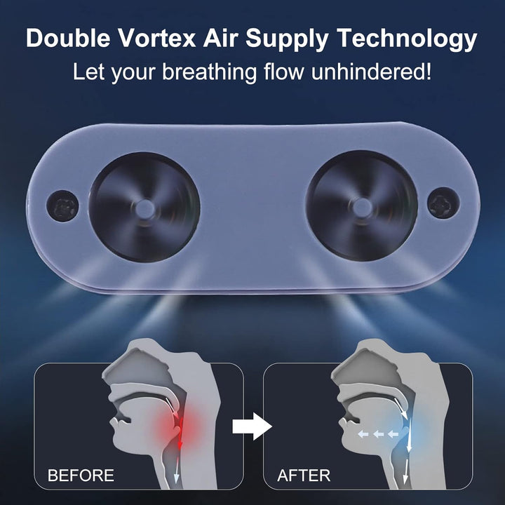 "Compact Micro CPAP-apparaat voor slaapapneu, blauw design, medisch siliconen, ideaal tegen snurken en voor onderweg."
