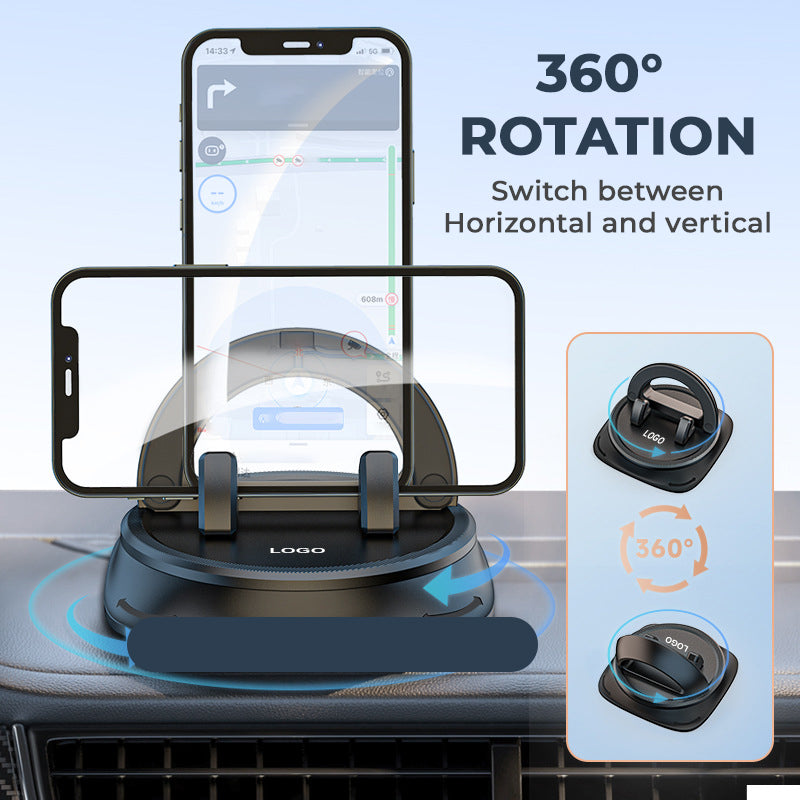 "Compacte autotelefoonhouder met 360° rotatie, stevige siliconen grip en universele compatibiliteit voor veilige ritten."