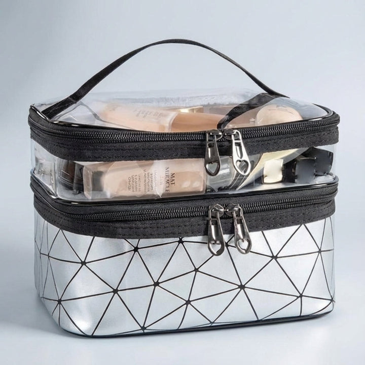 Draagbare dames reistoilettas, compacte make-up tas en waterdichte organizer voor gemakkelijk reizen en opbergen.