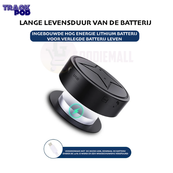 Compacte magnetische GPS-tracker voor voertuigen, zwart met veldachtig ontwerp, ideale realtime beveiligingstracer.