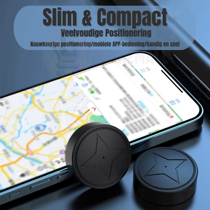 Compacte magnetische GPS-tracker voor voertuigen, zwart met veldachtig ontwerp, ideale realtime beveiligingstracer.