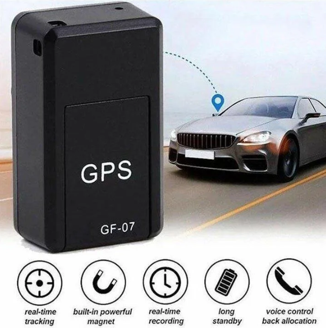 Compacte zwarte magnetische mini GPS tracker voor onopvallende beveiliging met wereldwijde dekking, eenvoudig te bevestigen.