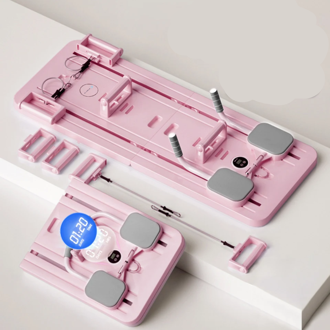 "Complete Pilates Reformer set voor fitness; geavanceerd ontwerp voor core-versterking en flexibiliteit thuis"