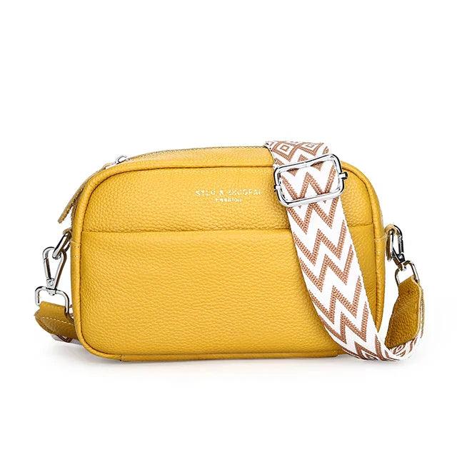Crossbody handtas met geometrische schouderband, chic en minimalistisch voor dames, compact en praktisch ontwerp.