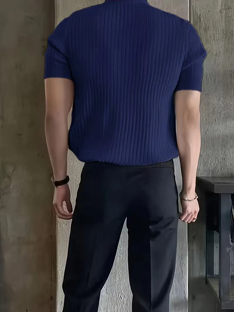 Stijlvolle ribstructuur polo voor heren in casual chic look