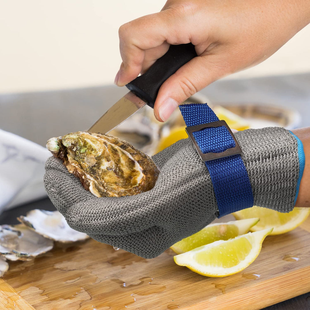 Anti-snij werkhandschoen van roestvrij staal. Essentiële bescherming in keuken en industrie.