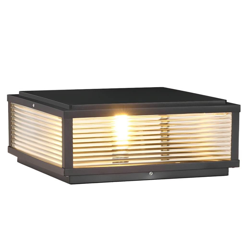 Moderne LED Buitenpaallamp - Geribbeld Glas