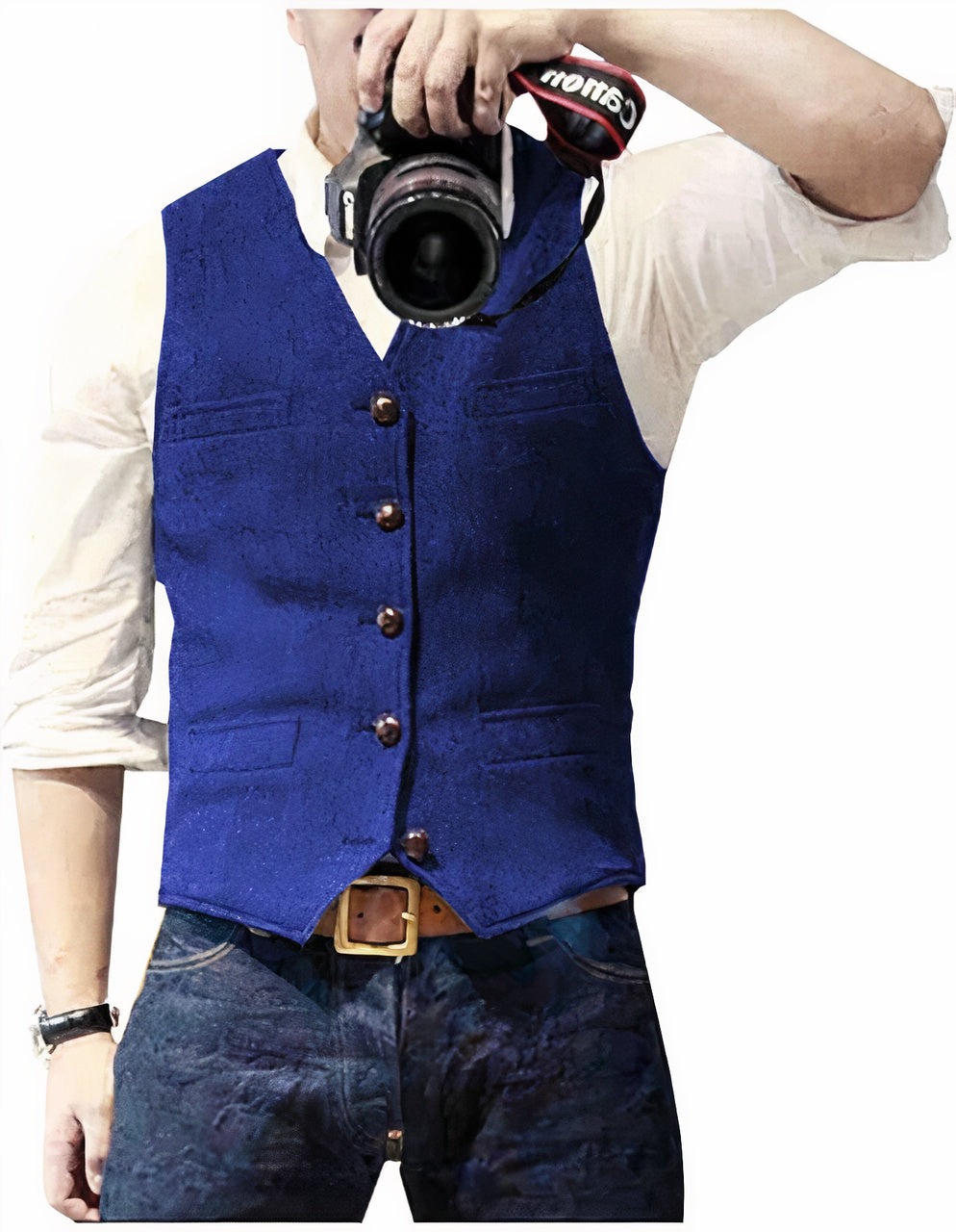 Tijdloos heren gilet met knoopsluiting, kwaliteitsvest voor een sophisticated en verzorgde uitstraling.