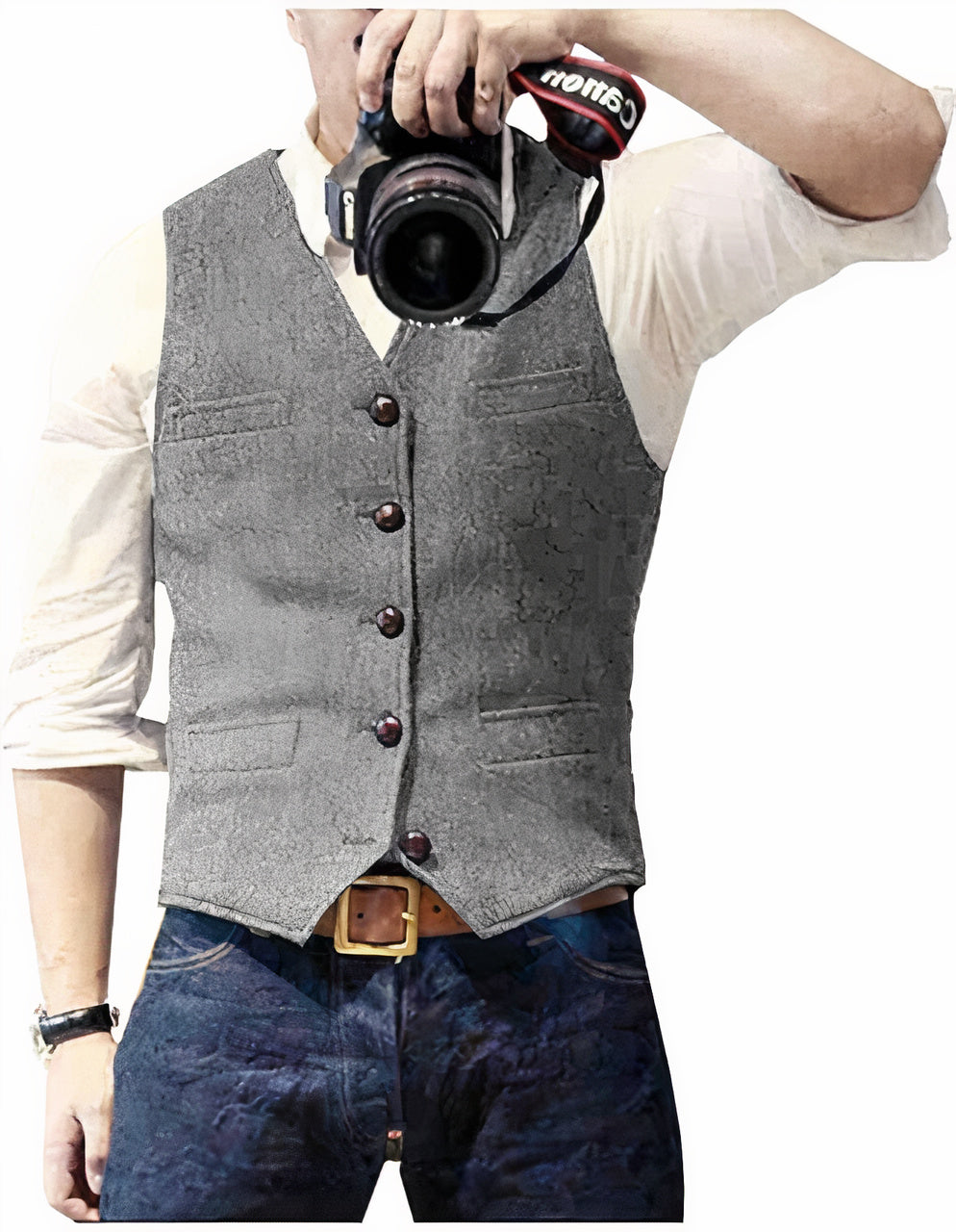 Modern heren vest met knopen, maakt elke outfit compleet, van zakelijk tot casual elegant.