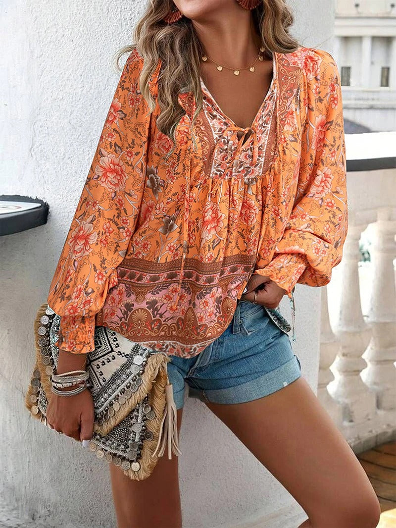 Elegante boho top met bloemen voor dames, ideaal voor dagelijks gebruik