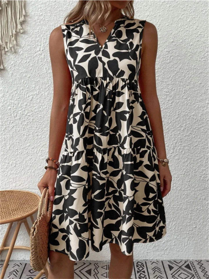 Elegante bloemige midi jurk voor vrouwen, een veelzijdige zomerjurk en casual lentejurk.