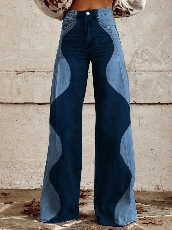 Dames boho broek met hoge taille en wijde pijpen. Comfortabel & trendy voor zomer, casual of strand.