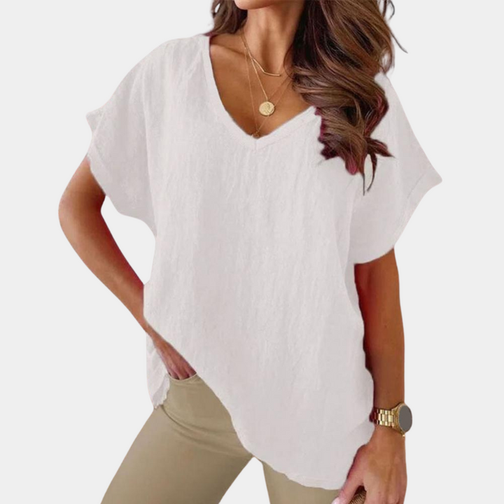 Zomers dames T-shirt, comfortabel en stijlvol voor dagelijkse casual mode.