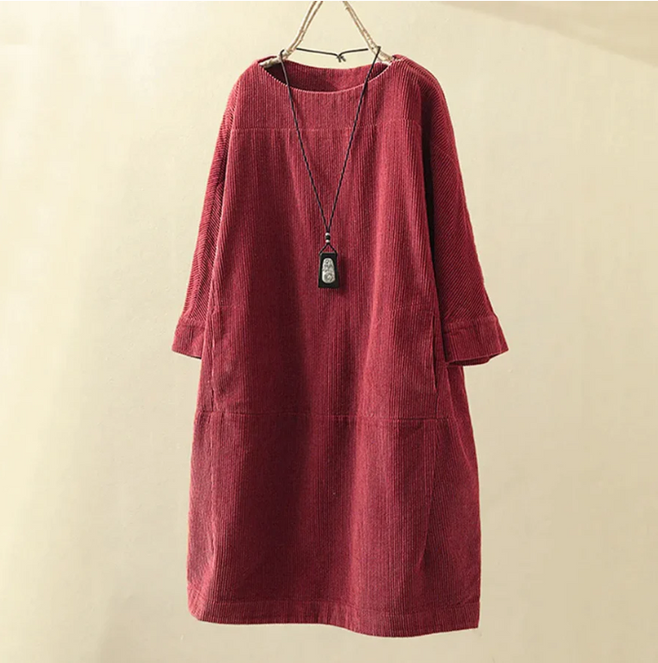 Dames comfortabele midi zomerjurk met korte mouw, ideaal voor warme dagen en veelzijdig te dragen.
