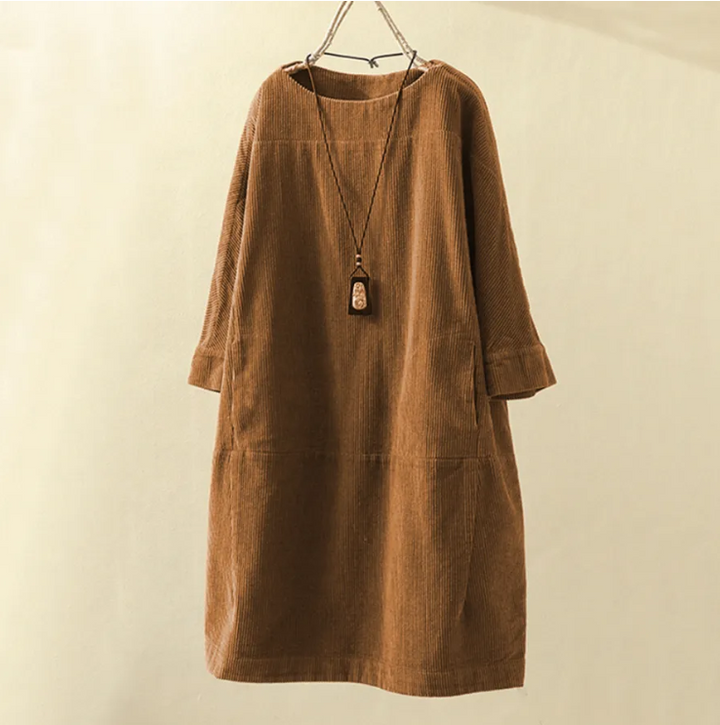 Elegante A-lijn dames midijurk met korte mouwen, perfect voor een stijlvolle zomerlook. Ook in grote maten.