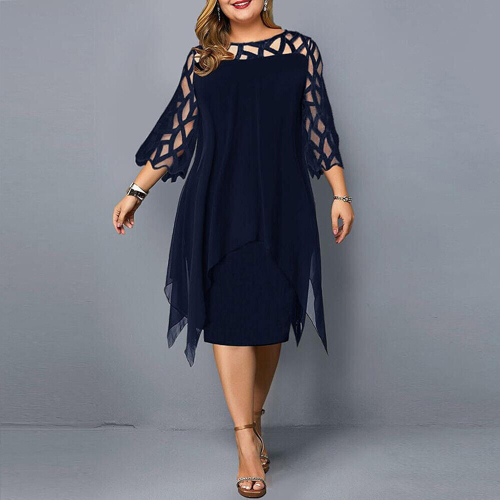 Dames elegante oversized midi jurk; comfortabel en stijlvol voor zomerse dagen en avonden.