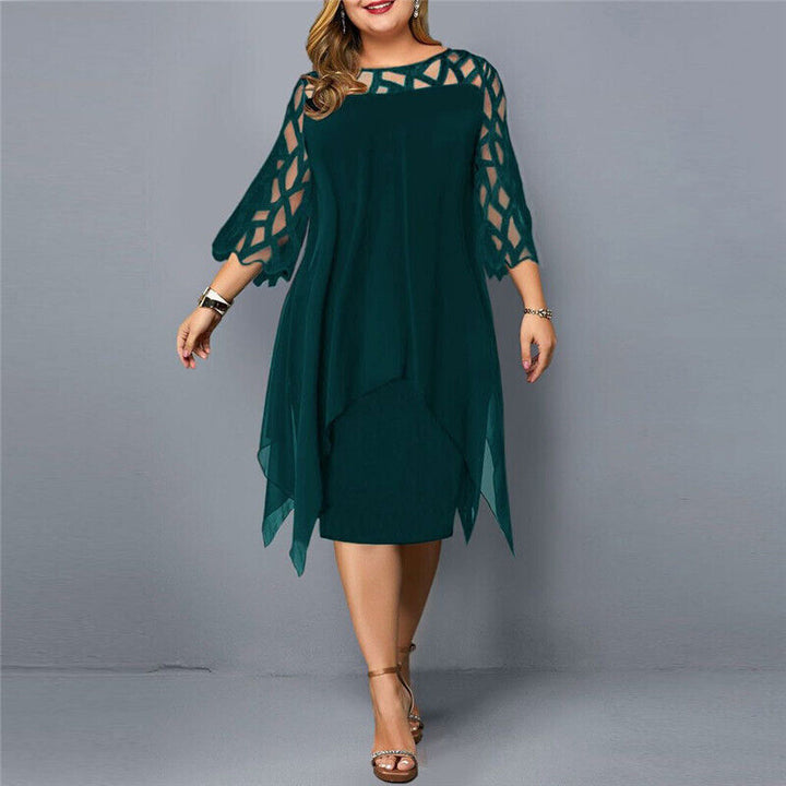 Comfortabele plus size midi jurk, oversized design, elegant en een must-have voor zomerse vrouwenmode.