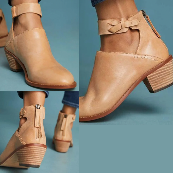 "Dames enkellaarsjes met comfortabele hak, elegant design, zachte binnenvoering, ideaal voor dagelijks gebruik"