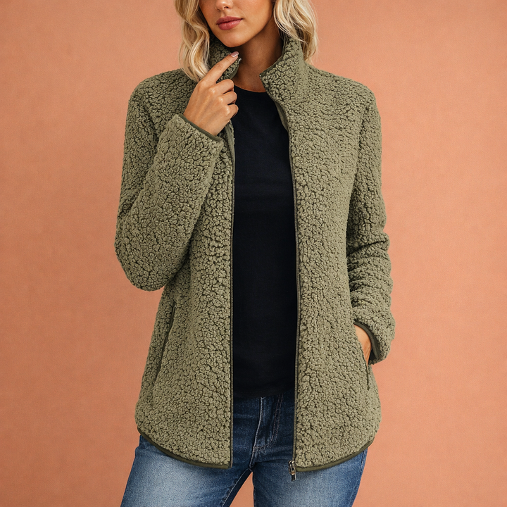 Veelzijdig dames fleece vest met rits en hoge kraag, perfect als bovenkleding.