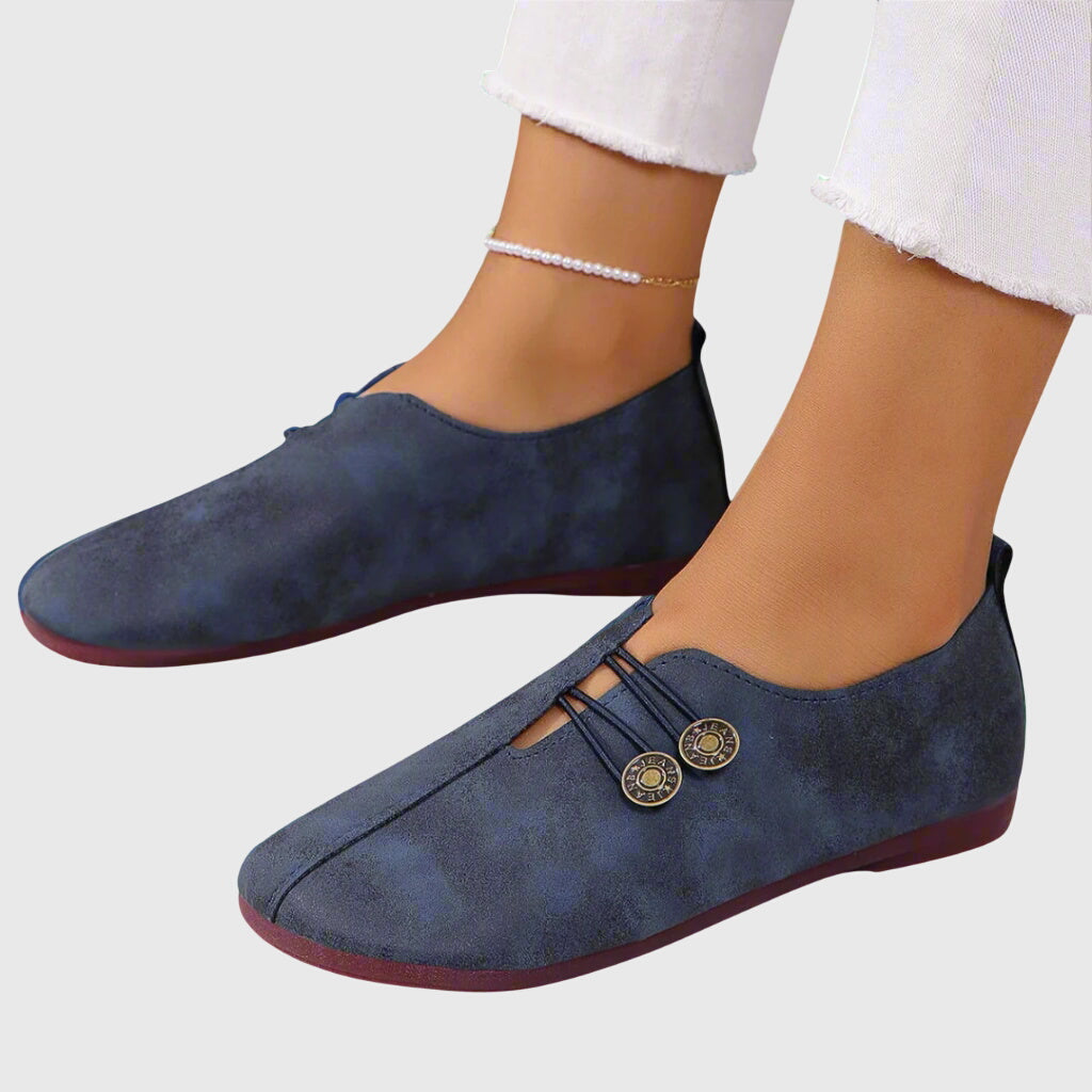 Comfortabele dames instap ballerina's in flexibele platte schoenen stijl