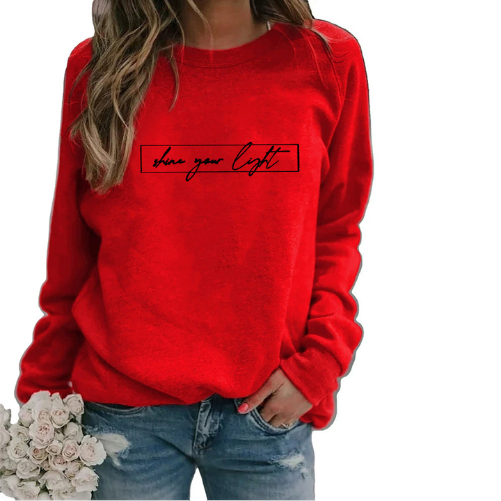 Veelzijdig oversized dames sweatshirt met slogan print; makkelijk te combineren voor een casual trendy stijl.