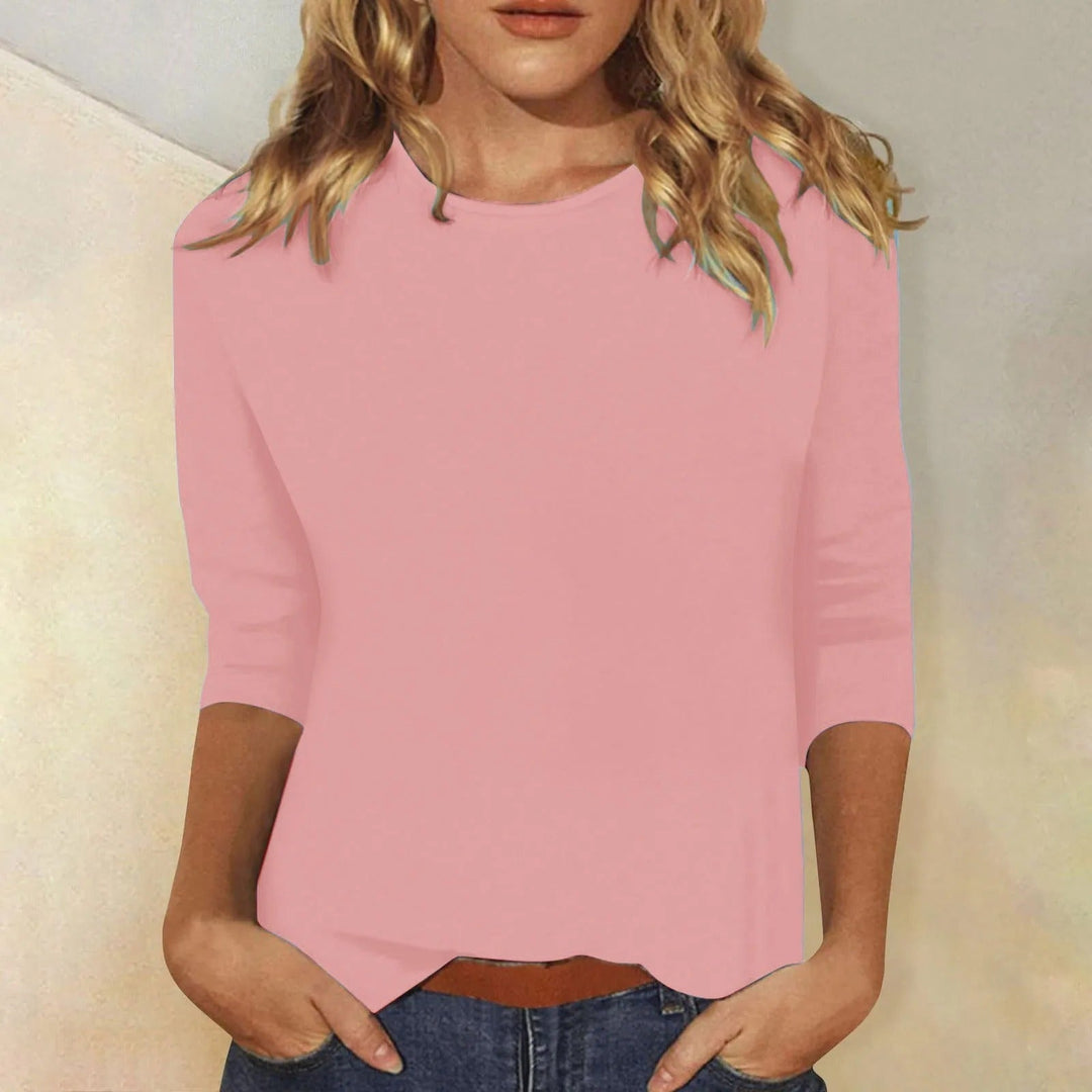 "Dames shirt met lange mouwen, comfortabel en stijlvol, verkrijgbaar in roze, wit, paars, lichtblauw, blauw en zwart."