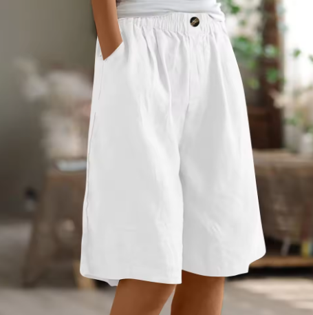 Stijlvolle dames zomer shorts in grijs, met elastische taille en praktische zijzakken.