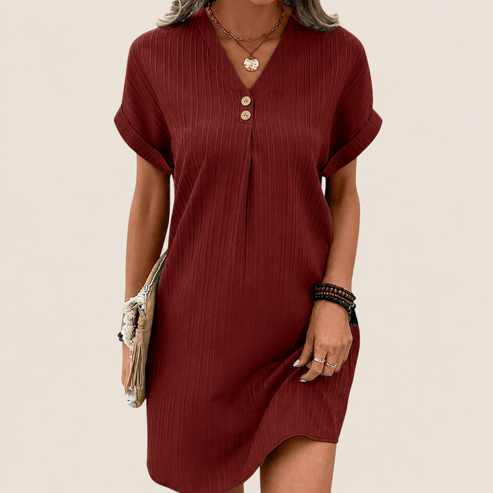 Elegante bourgondische mini jurk voor dames voor een casual look