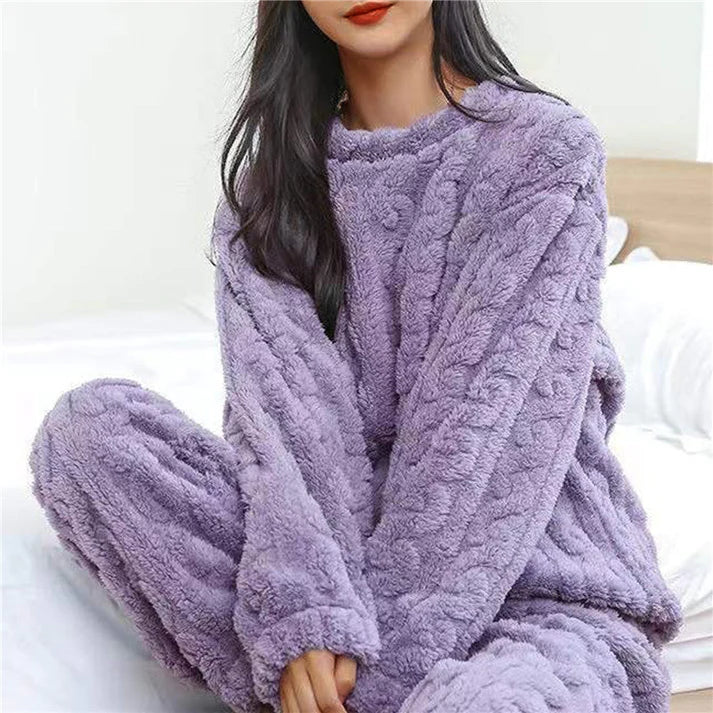 Zachte dames loungewear set, comfortabel tweedelig huispak voor relaxte momenten thuis.