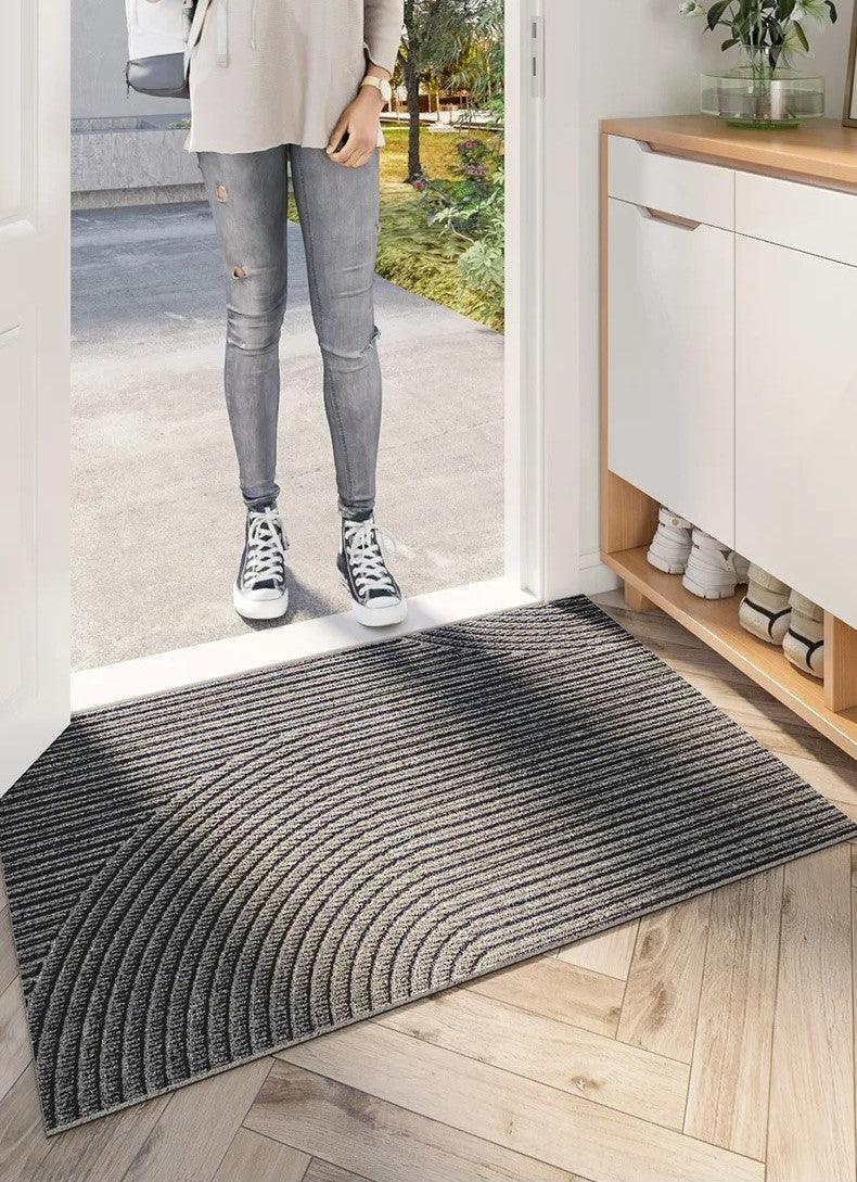 Detailopname van de vuilabsorberende stof van de droogloopmat
