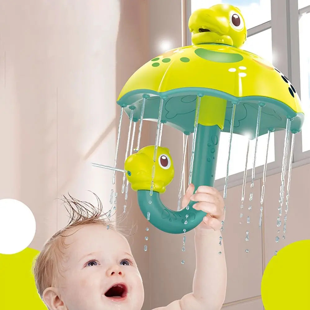 "Dino Shower Spin badspeeltje, kleurrijk ontwerp, vrolijke dinofiguur, veilig ABS-materiaal, ideaal voor kinderen in bad."