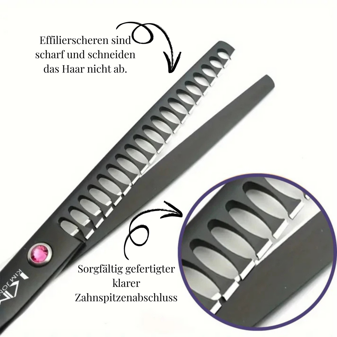 Ergonomische trimschaar voor huisdieren in detail voor comfortabel trimmen