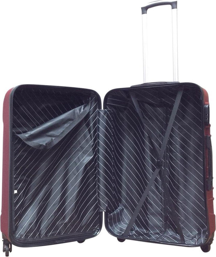 Duurzame 2-delige donkerblauwe hardcase kofferset, geschikt voor vakantie en zakelijk gebruik.