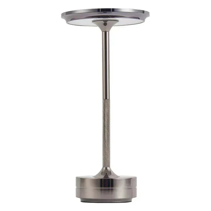 "Draadloze LED tafellamp oplaadbaar en dimbaar, modern design, ideaal voor sfeerverlichting in elke kamer."