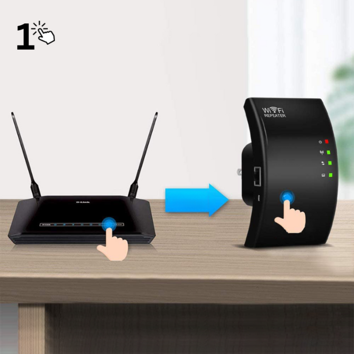 "Draadloze witte WiFi-versterker voor snel internet met eenvoudig te installeren ontwerp en uitgebreide signaaldekking"