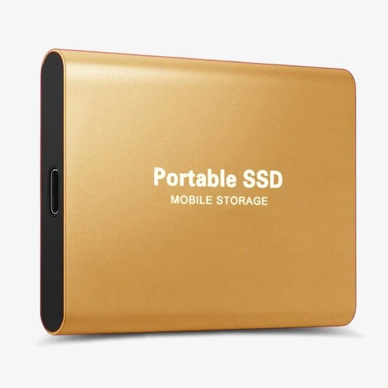 Externe SSD, ideaal voor snelle toegang tot grote mediabestanden en het versnellen van workflows.