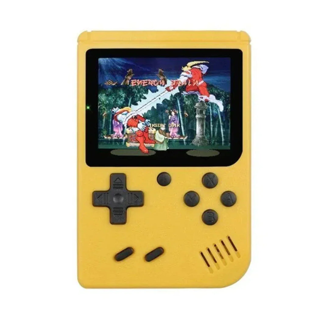 "Draagbare retro console, compact, met meer dan 400 klassieke spellen, ideaal voor nostalgisch gamen en onderweg gebruik."