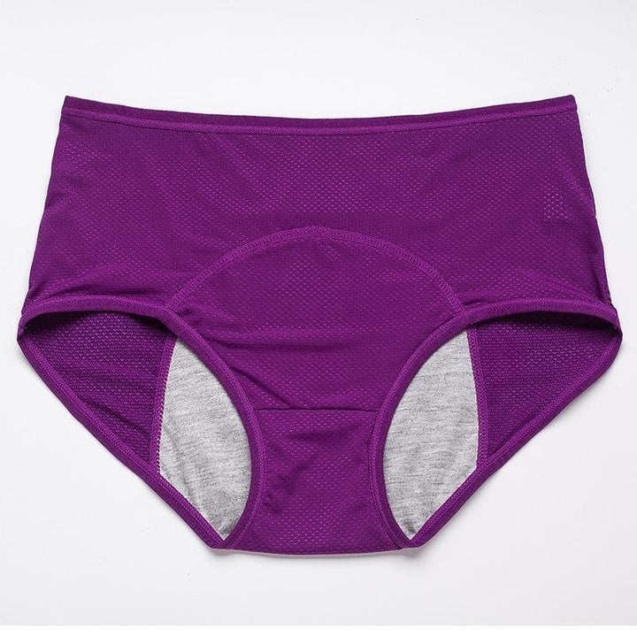 "Droog blijvend damesondergoed, naadloos en ademend, in een 4-pack. Verkrijgbaar in diverse kleuren en maten."