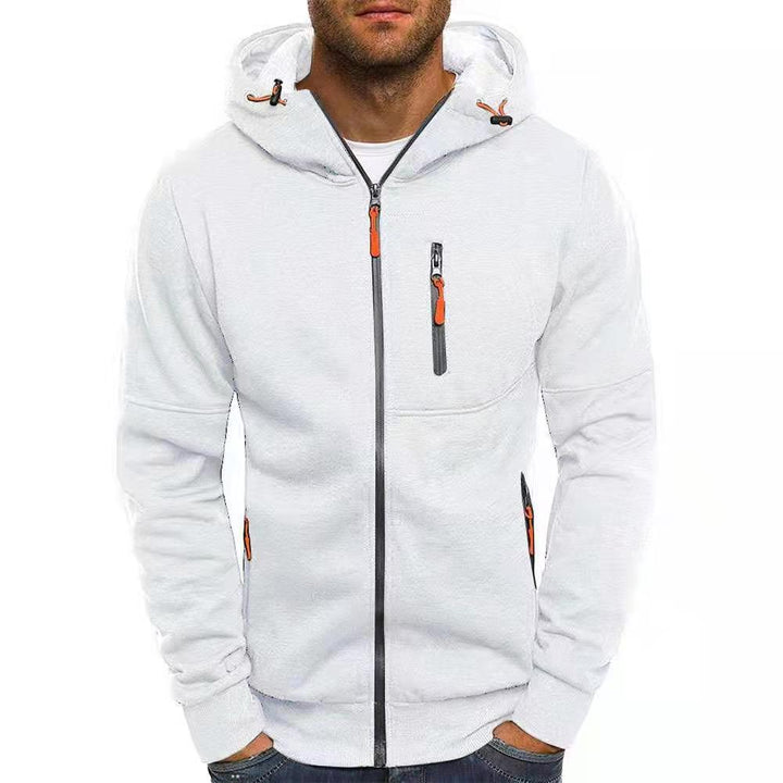 Casual heren hoodie met rits en capuchon, perfect voor een relaxte pasvorm en dagelijkse comfortabele mode.