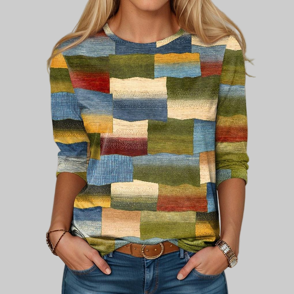 Unisex multicolor T-shirt met ronde hals, comfortabele losse pasvorm en korte mouw, ideaal voor zomerse casual mode.
