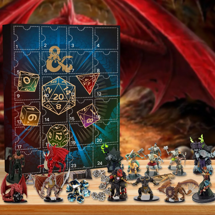 Prachtig geïllustreerde Dungeons & Dragons adventskalender; een D&D blikvanger voor de feestdagen.