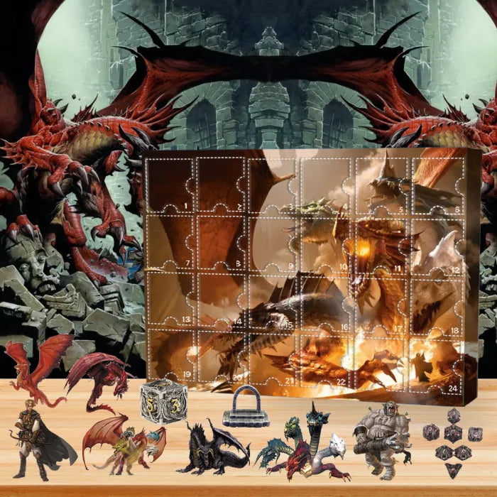Officiële Dungeons & Dragons adventskalender. Ultieme D&D feestdagen decoratie voor fans.