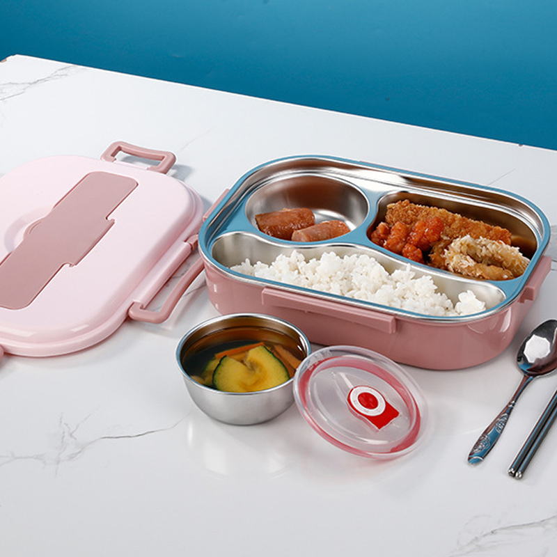 Roestvrijstalen thermos lunchbox met isolatie, perfect voor school- of werklunch.